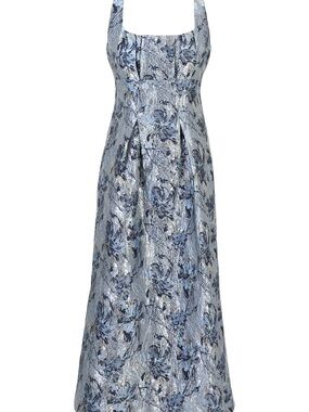SOLD OUT Adelyn Rae Stefani Metallic Floral Jacquard Midi Dress